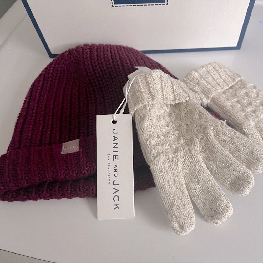 Janie and Jack hat and gloves